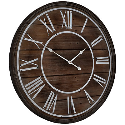 Libra Hemsby Oversized Wall Clock, Natural, Dia. 80cm
